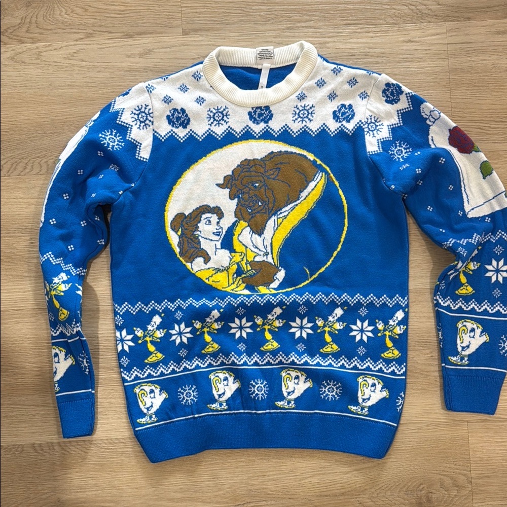 Disney Beauty and the Beast Blue Sweater